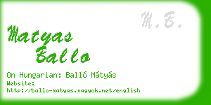 matyas ballo business card