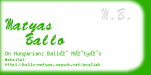 matyas ballo business card